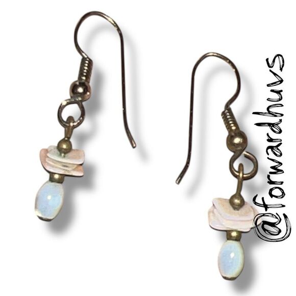Bundle Sale 3 for $15 | Mother of Pearl & Shell Chip Dangle Earrings - Picture 1 of 8